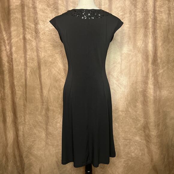 Vintage Y2K London Times Beaded Sequin Twist Top Sheath Dress Black Whimsigoth - Picture 3 of 8